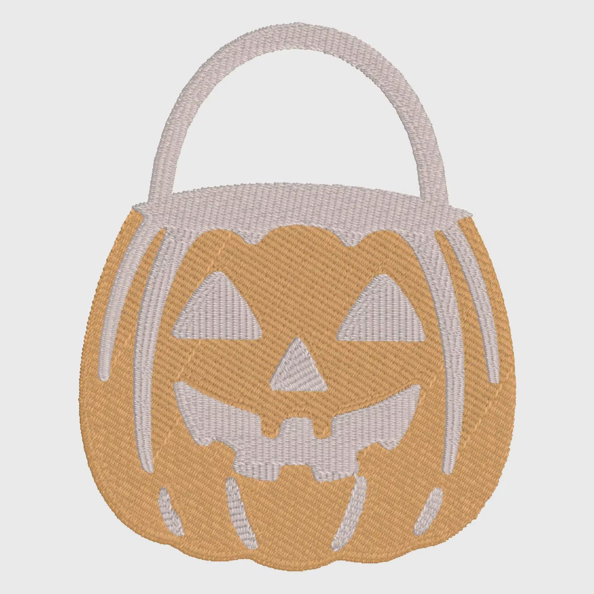 Jack-o'-Lantern Embroidery Design: Halloween Treat Bag
