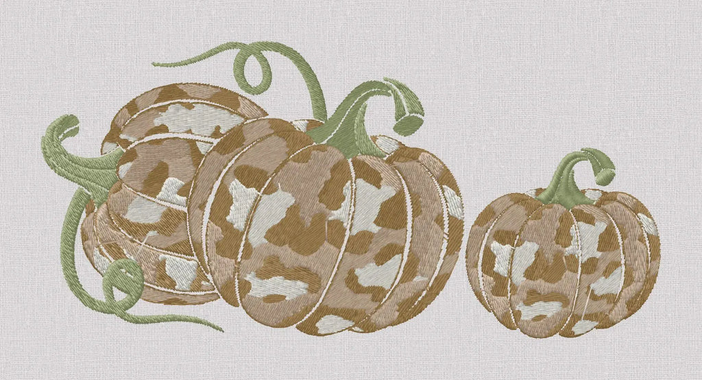 Leopard Pumpkin Patches 2 Sizes Embroidery File 10 Stitch Formats Fall Animal Print Design