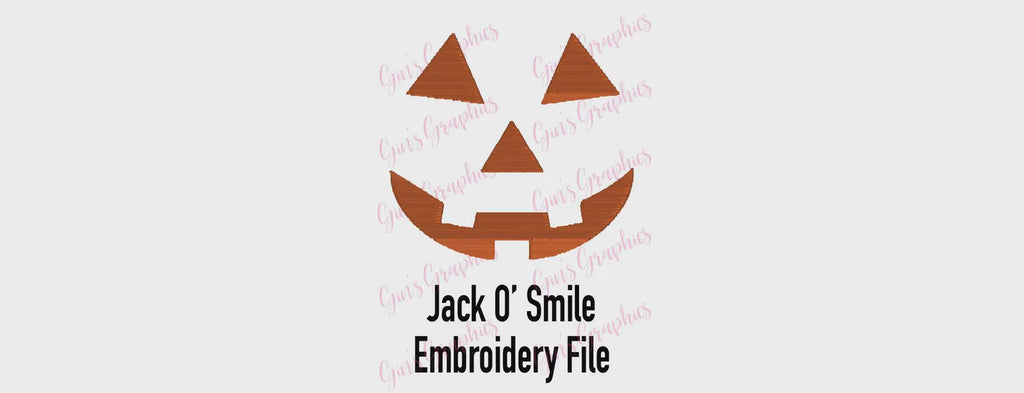 Jack O' Smile Embroidery File - Editable Sizing, 8 Instant Downloads