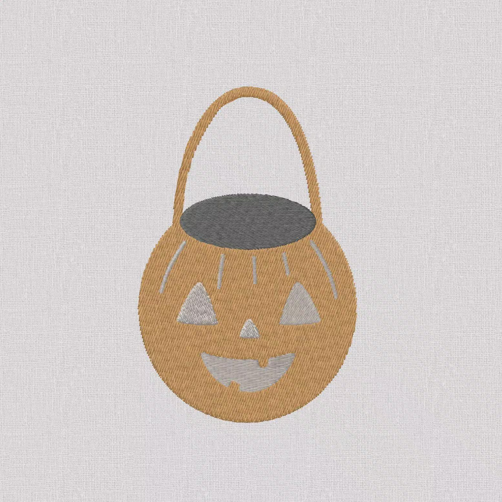 2 Sizes Jack-o'-Lantern Embroidery Design: Halloween Trick or Treat Bag