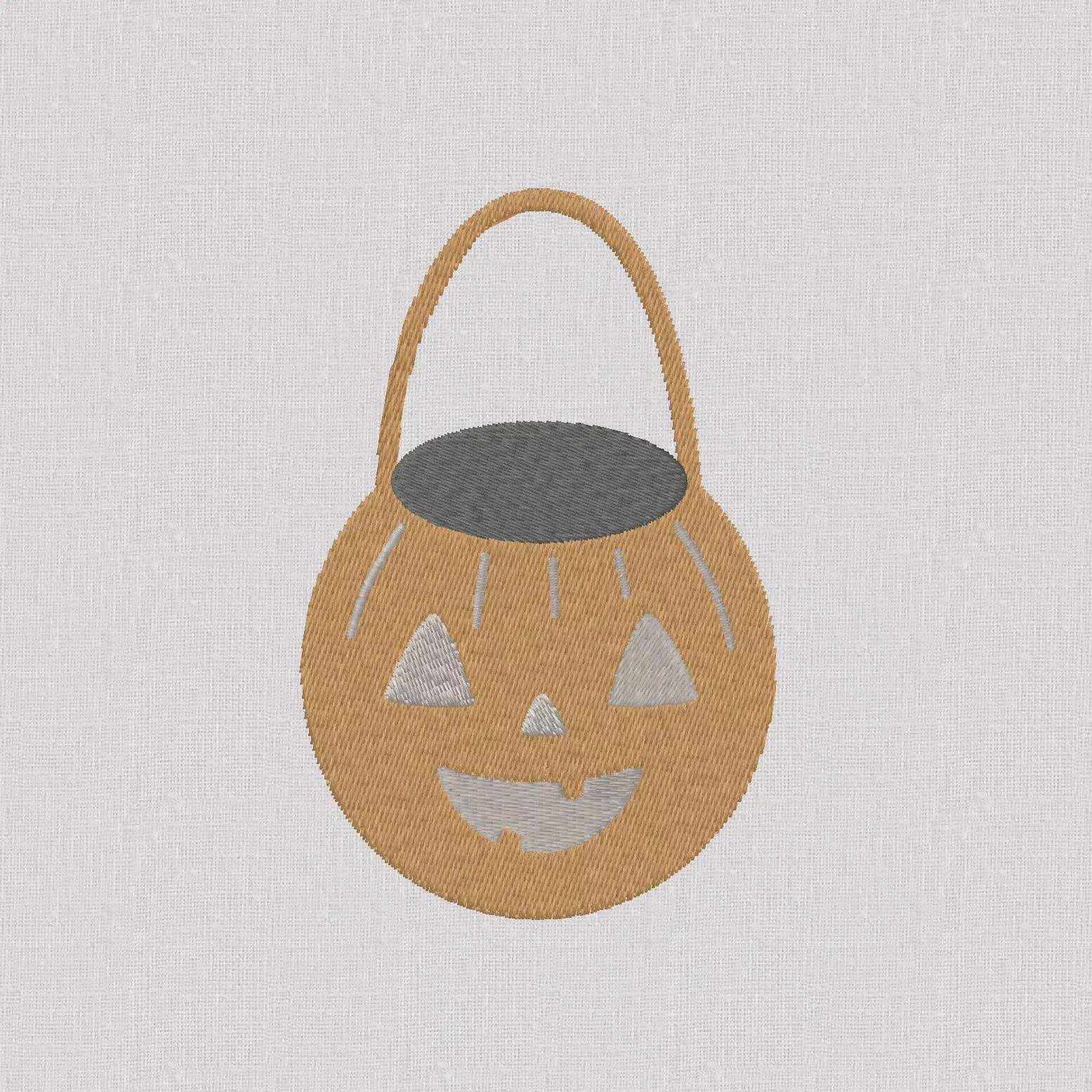 2 Sizes Jack-o'-Lantern Embroidery Design: Halloween Trick or Treat Bag