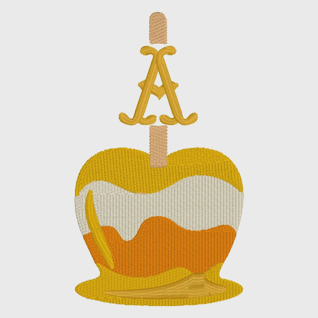 Candy Apple Monogram Frame Embroidery File: 10 Stitch Formats