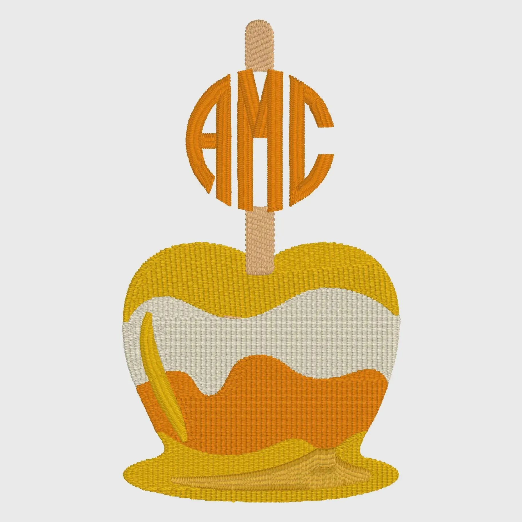 Candy Apple Monogram Frame Embroidery File: 10 Stitch Formats