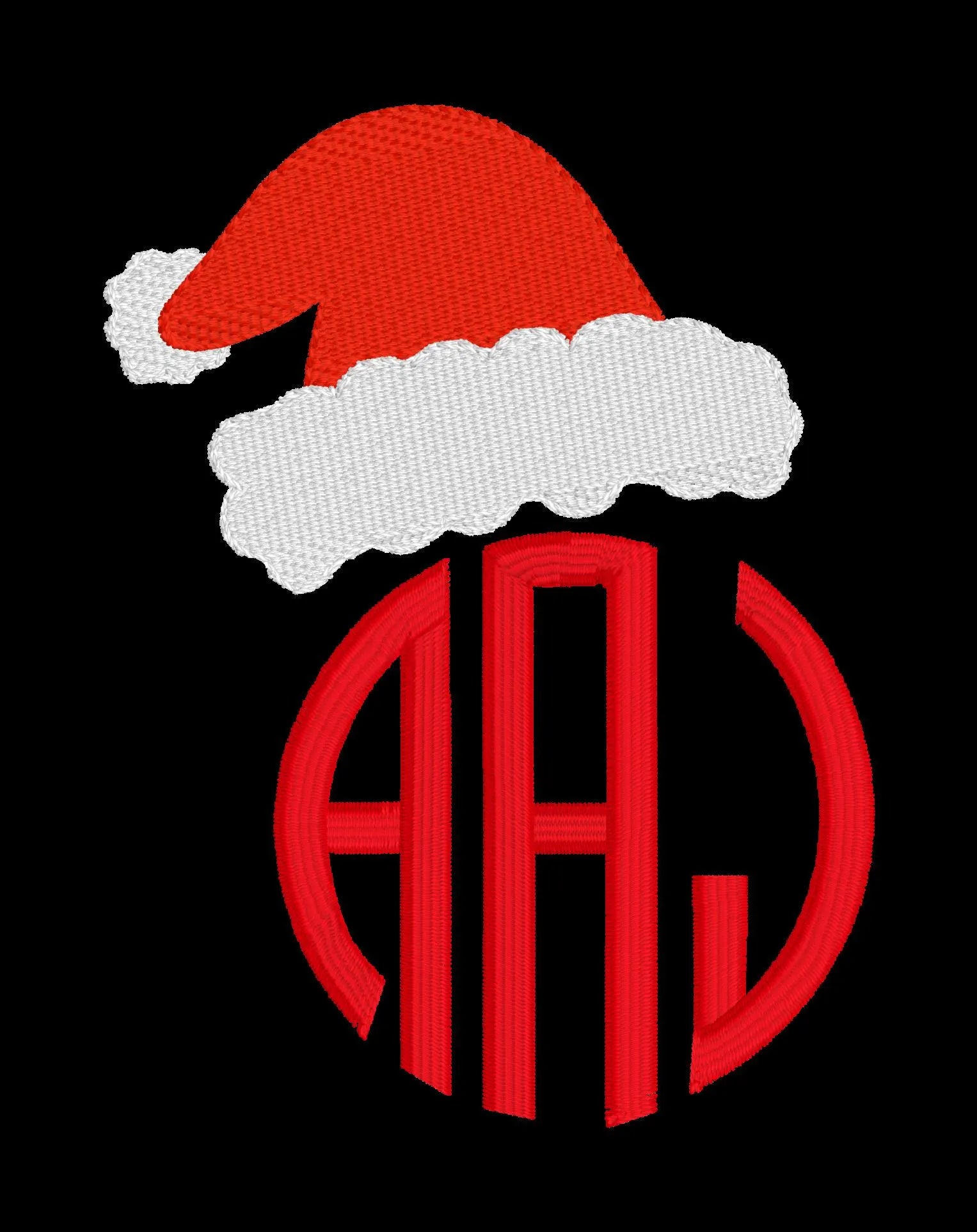 Santa Hat Monogram Topper Monogram Frame Embroidery File