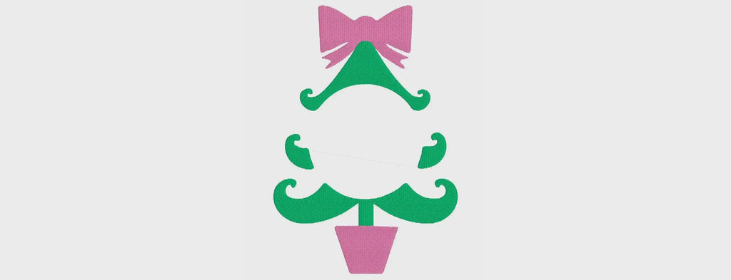 Christmas Tree Monogram Frame Embroidery File