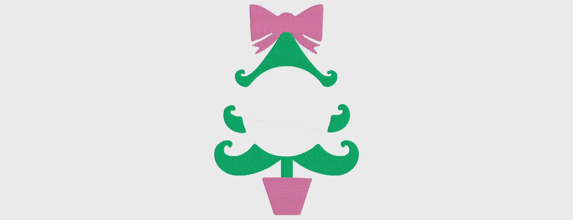 Christmas Tree Monogram Frame Embroidery File