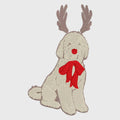 Christmas Reindeer Golden Doodle Dog 4 inch Embroidery Design 10 Stitch Formats Instant Download