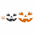 Jack-o'-Lantern Pumpkin Face Appliques: Halloween Embroidery File (4 inch, 2 Designs, 10 Formats)