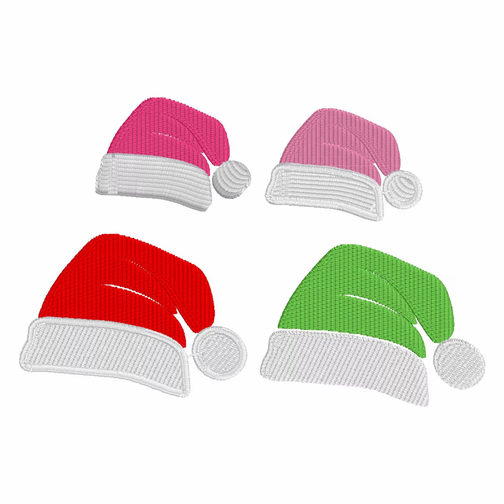 4 Designs Mini Santa Hats Monogram Topper Christmas Monogram Frame Embroidery Files (1.4", 2")