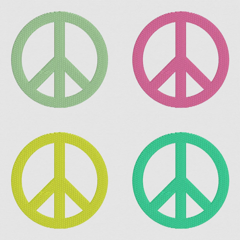 Peace Sign Embroidery File 13 Instant Downloads