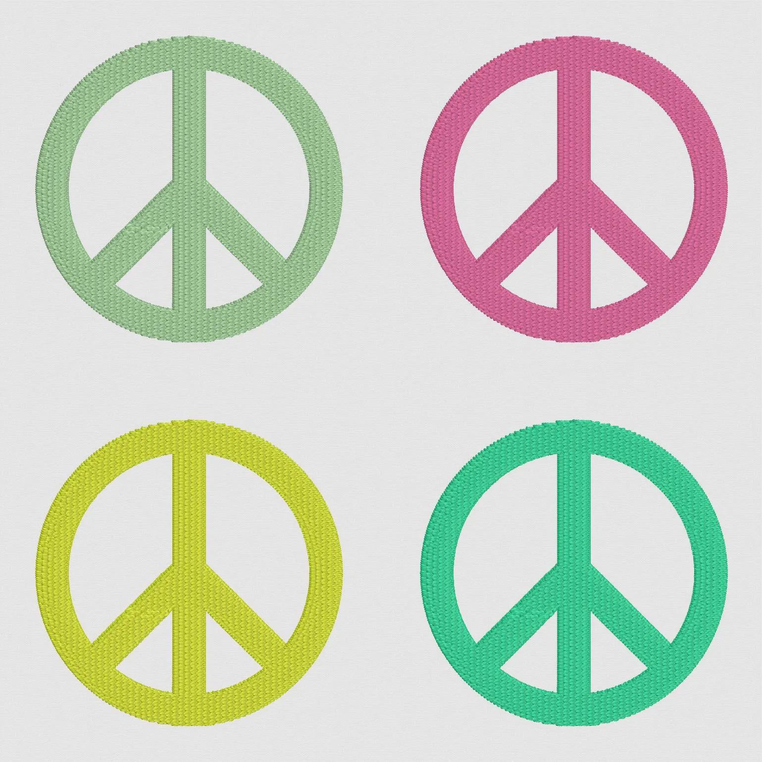Peace Sign Embroidery File 13 Instant Downloads