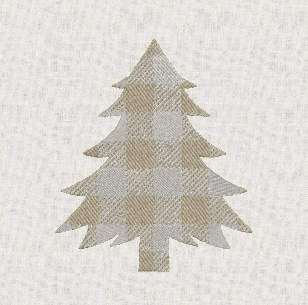 Buffalo Plaid Christmas Tree Embroidery File: 10 Formats, 4-inch (Instant Download)