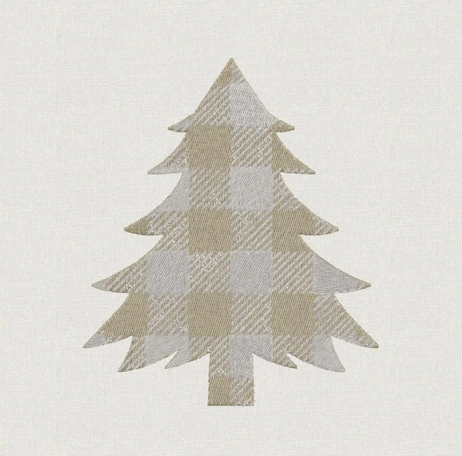 Buffalo Plaid Christmas Tree Embroidery File: 10 Formats, 4-inch (Instant Download)