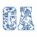 Large GA Varsity Letter Appliqué Embroidery File: Zig Zag Stitch (Instant Download, 10 Formats)