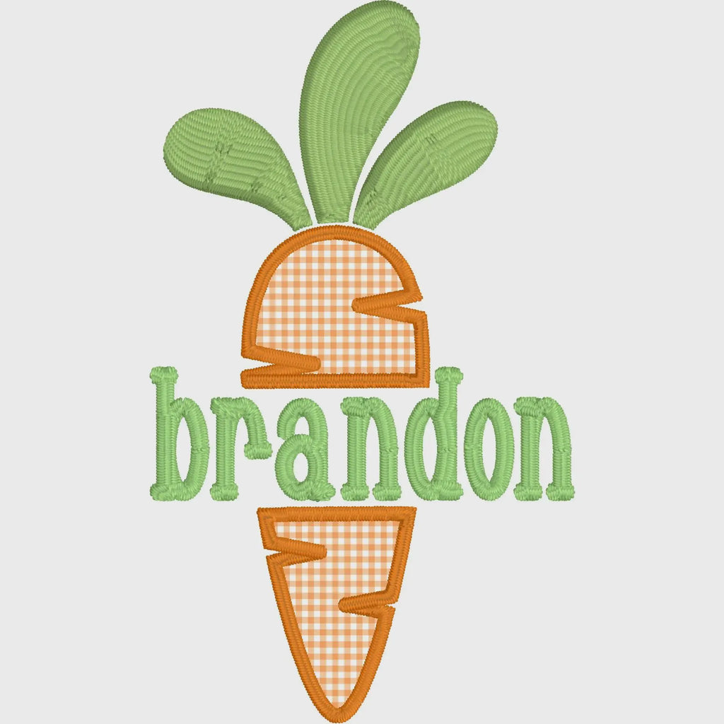 Carrot Fill & Appliqué Embroidery 3 Design Bundle: 3 Sizes (Digital Download)