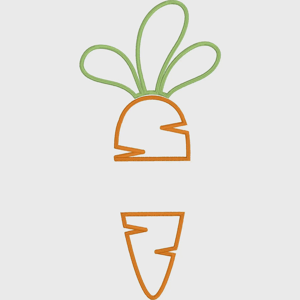 Carrot Fill & Appliqué Embroidery 3 Design Bundle: 3 Sizes (Digital Download)
