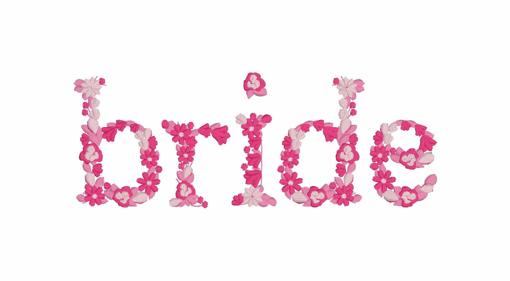 Bride Floral Lettering Embroidery Design (Instant Download)