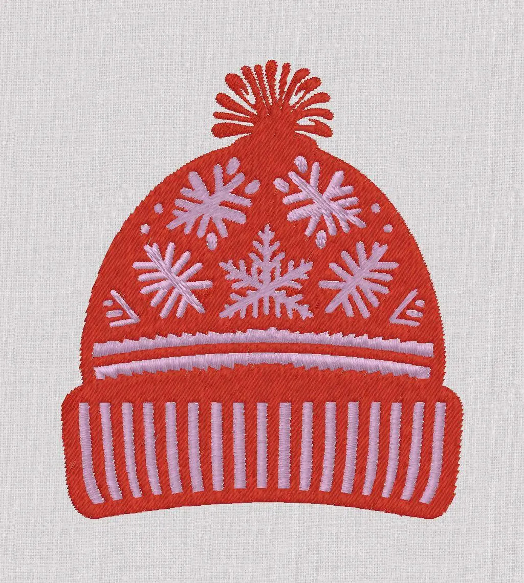 Fair Isle Beanie Embroidery Design: Monogram Topper (10 Stitch File Formats, Digital Download)