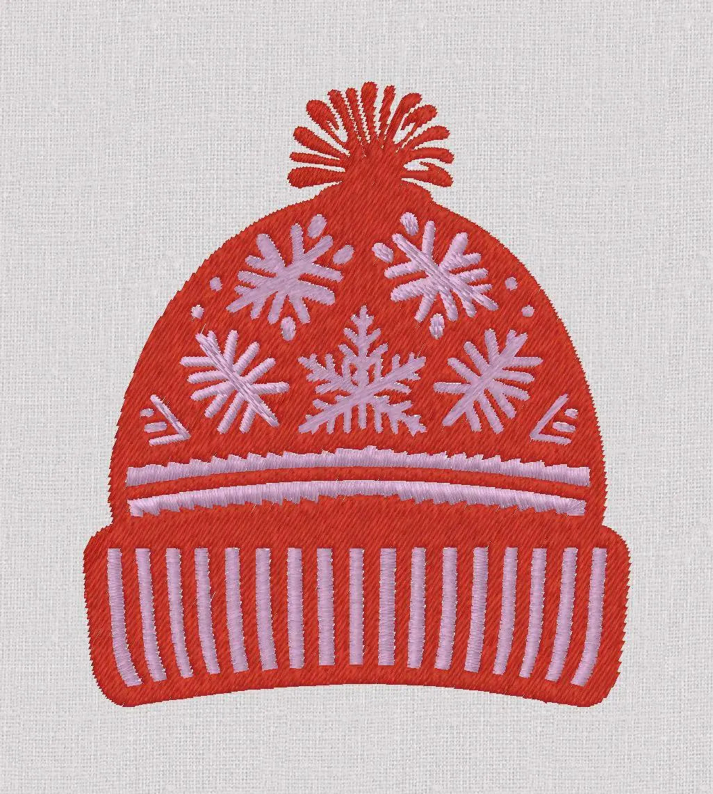 Fair Isle Beanie Embroidery Design: Monogram Topper (10 Stitch File Formats, Digital Download)