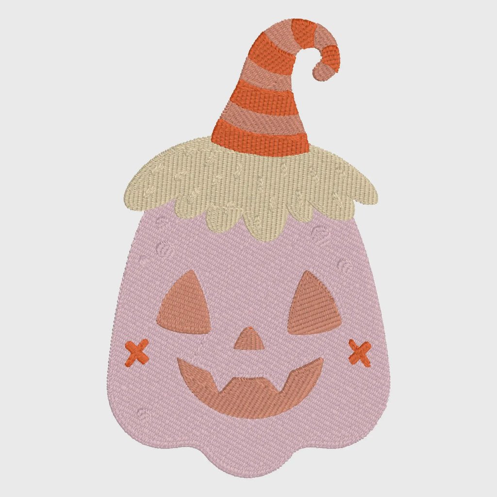 Silly Pumpkin Embroidery Design: Halloween Fall Stitch File (10 Formats)
