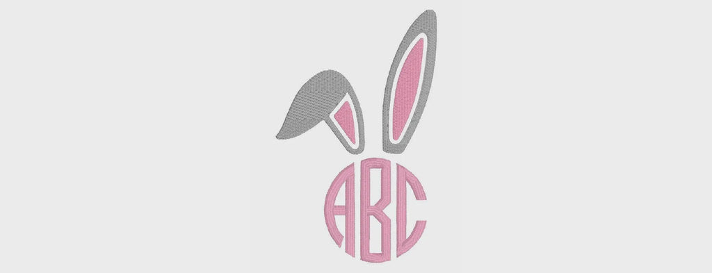 Bunny Ears Monogram Topper Embroidery File 13 Instant Downloads *TOPPER ONLY*