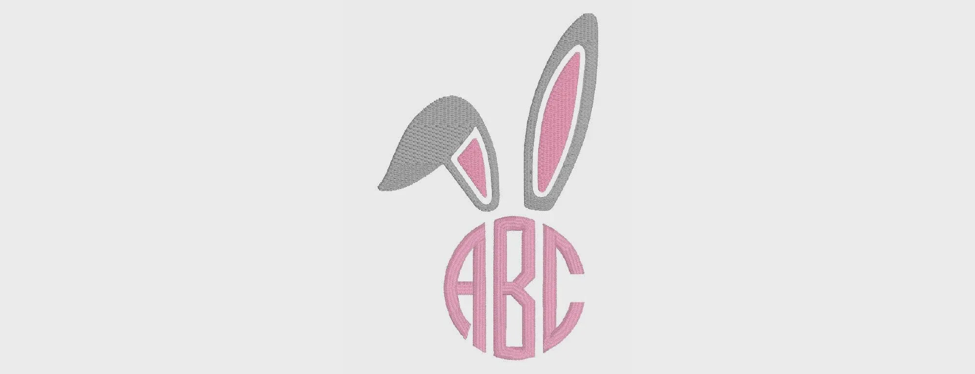 Bunny Ears Monogram Topper Embroidery File 13 Instant Downloads *TOPPER ONLY*
