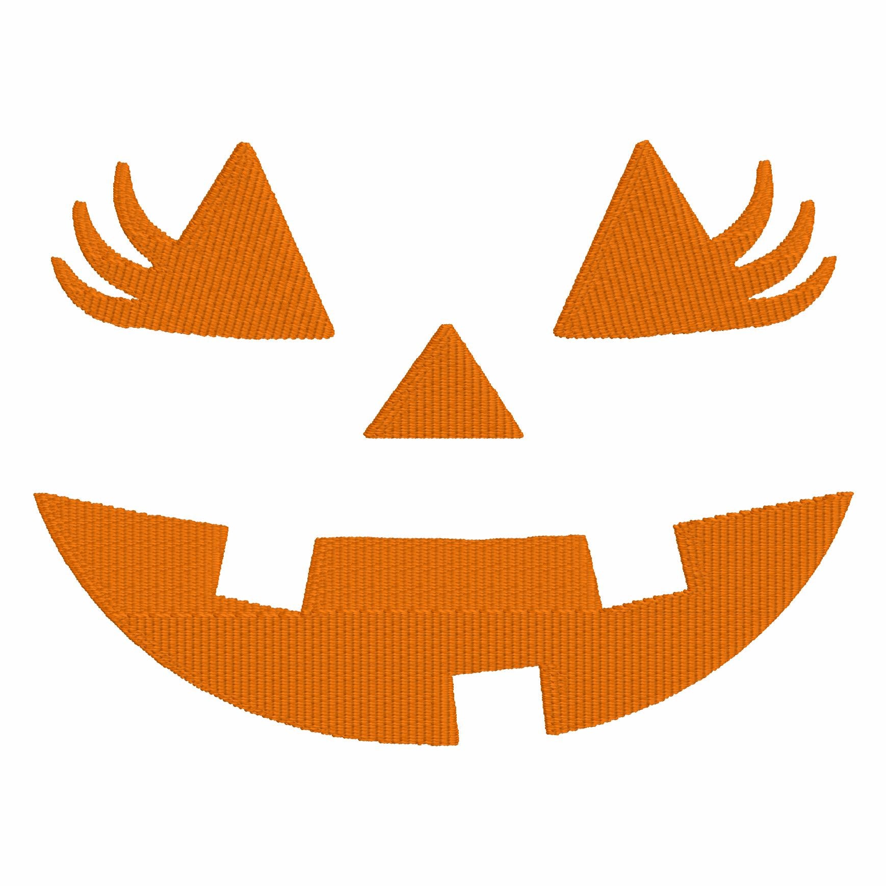 Jack-o'-Lantern Pumpkin Face Appliques: Halloween Embroidery File (4 inch, 2 Designs, 10 Formats)