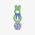 Chinoiserie Bunny Topiary Embroidery Design: 9 Stitch Files, Instant Download