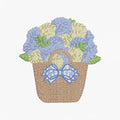 Hydrangea Basket Embroidery Design: 2 inch Grandmillennial Stitch File (10 File Formats)