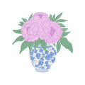 Chinoiserie Ginger Jar Flower Vase Embroidery File: 4 inches, 9 Stitch Formats