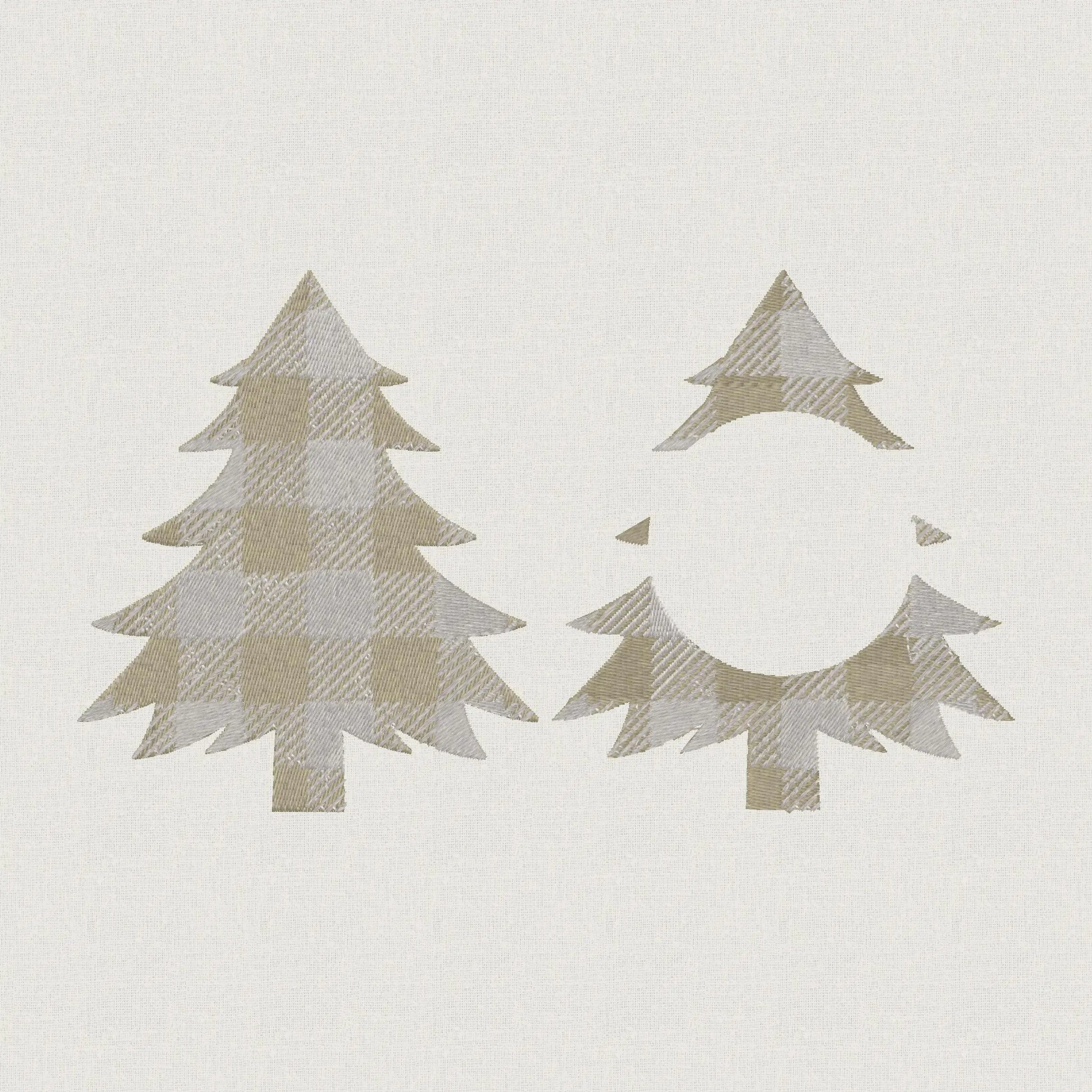 Buffalo Plaid Christmas Tree Embroidery File: 10 Formats, 4-inch (Instant Download)