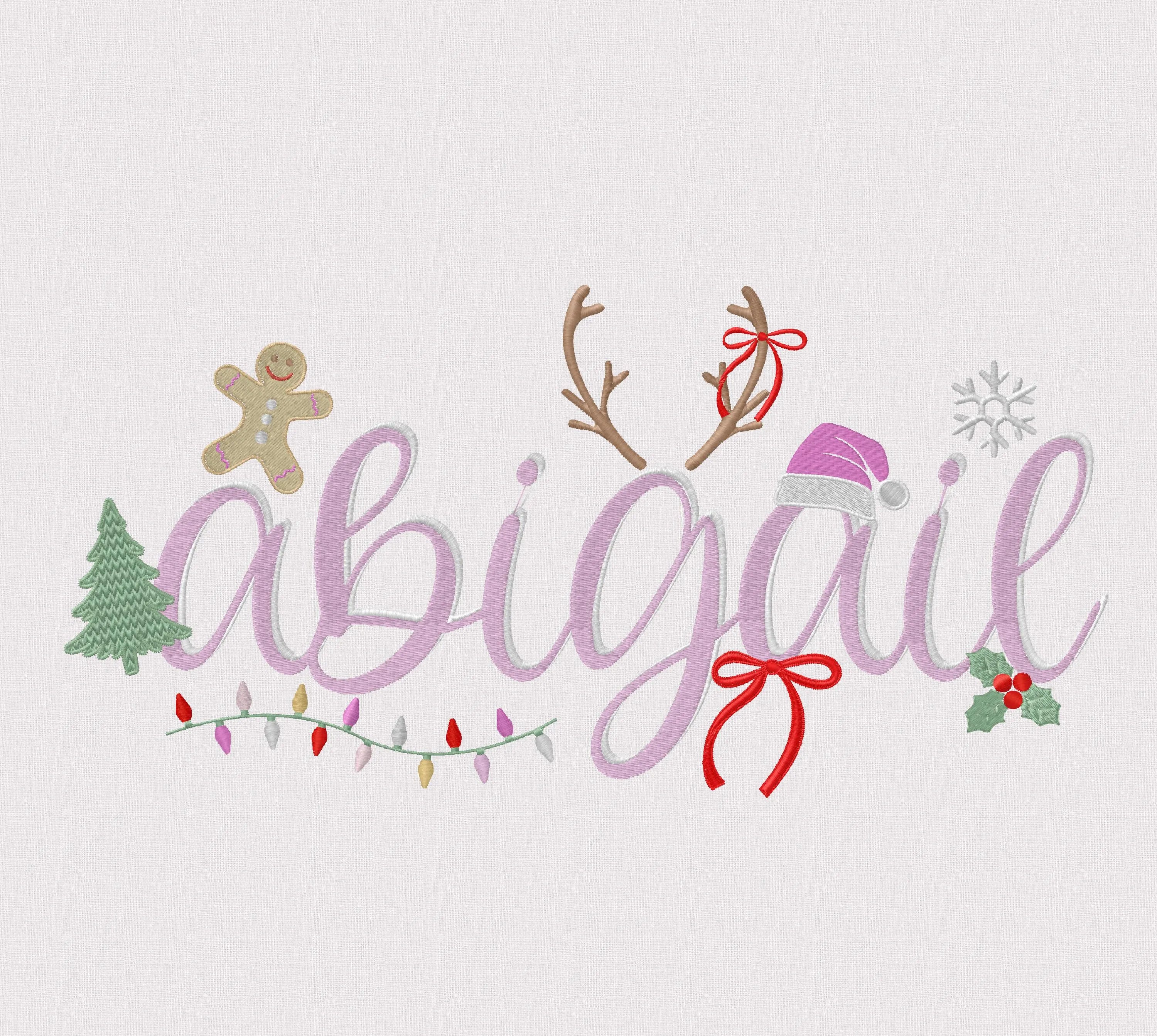 Christmas Minis Bundle: Create Your Own Christmas Name, 12 Designs (Tree, Hat, Bows, & More)