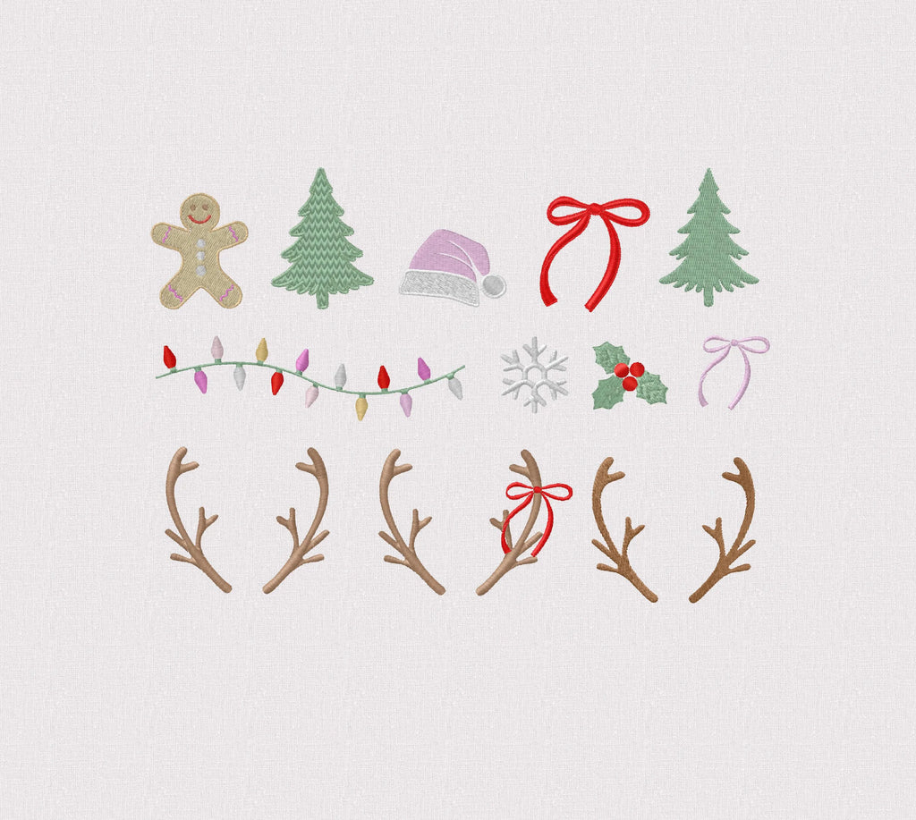 Christmas Minis Bundle: Create Your Own Christmas Name, 12 Designs (Tree, Hat, Bows, & More)