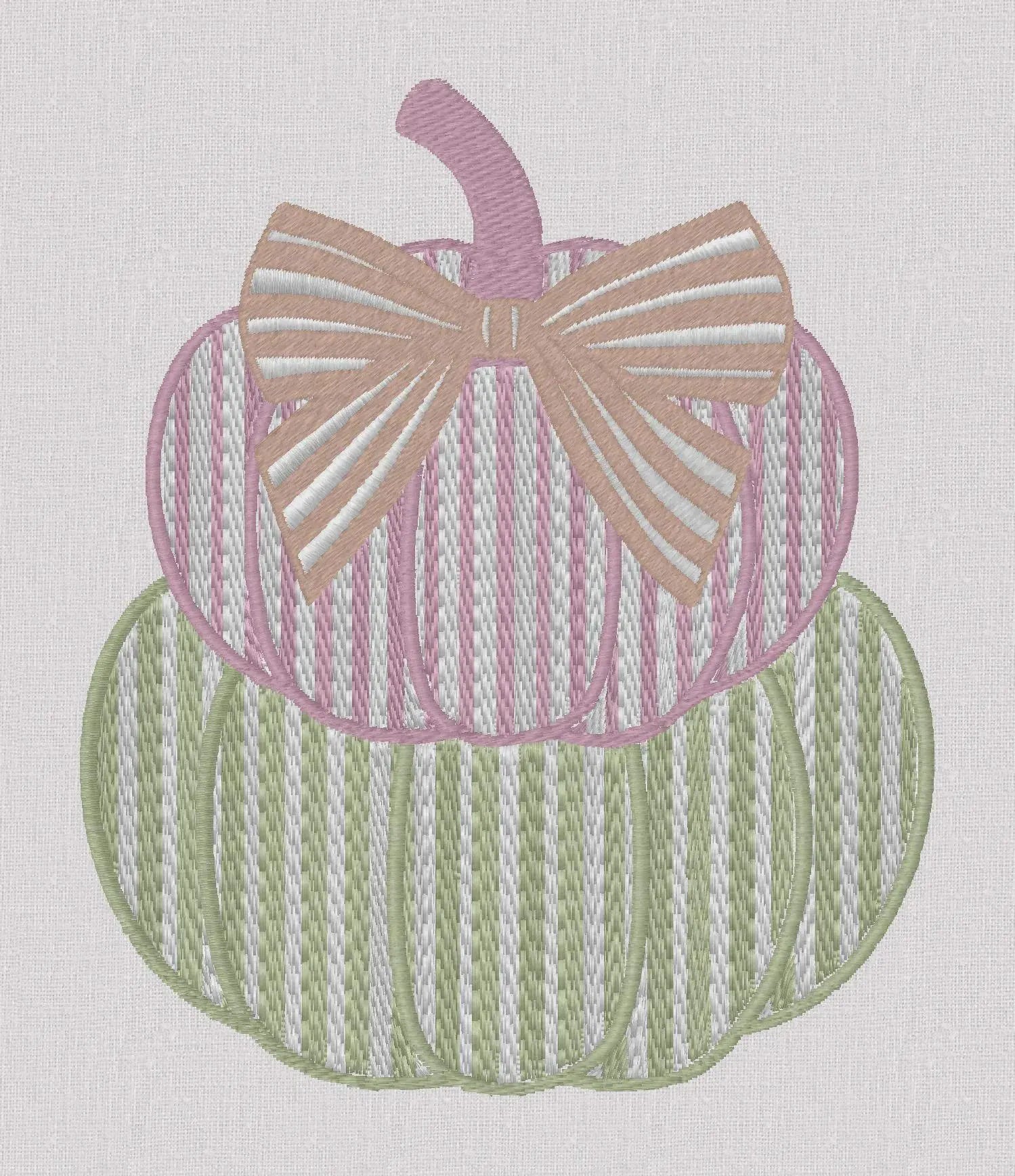 Striped Pumpkin Stack Embroidery File: Grandmillennial Fall Design (10 Formats)