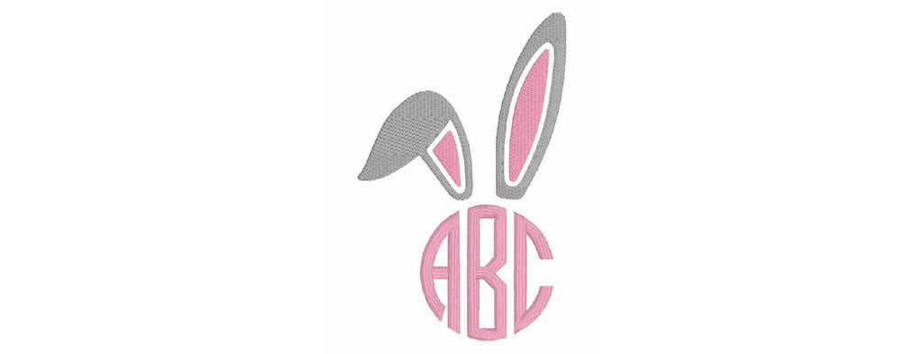 Bunny Ears Monogram Topper Embroidery File 13 Instant Downloads *TOPPER ONLY*