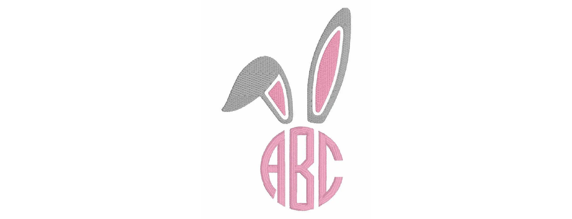Bunny Ears Monogram Topper Embroidery File 13 Instant Downloads *TOPPER ONLY*