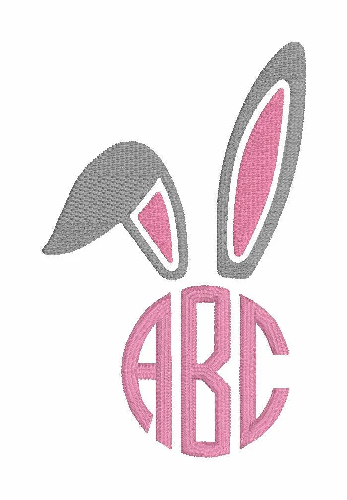 Bunny Ears Monogram Topper Embroidery File 13 Instant Downloads *TOPPER ONLY*