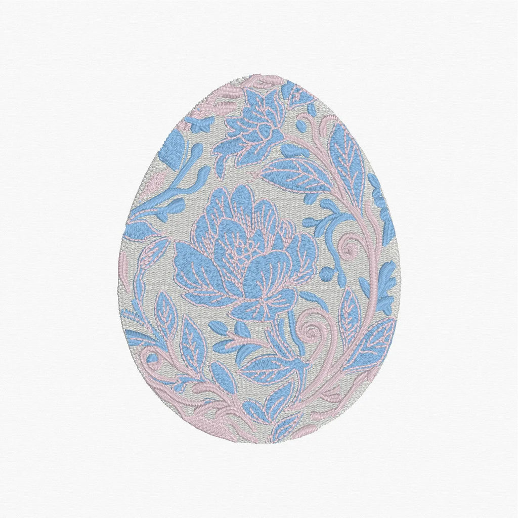 Chinoiserie Easter Egg Embroidery Design: Instant Download (9 Formats)