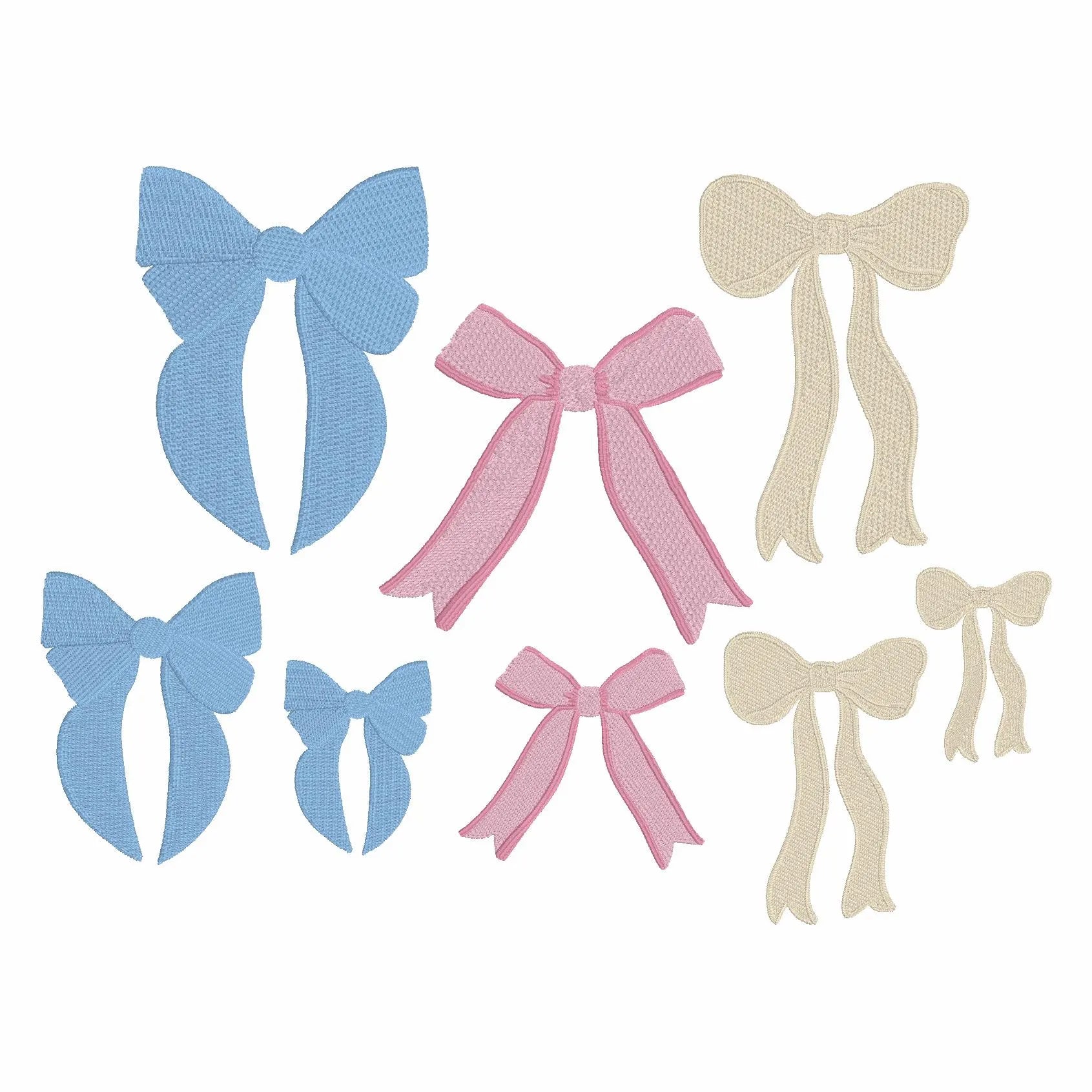 Coquette Bow Embroidery Design: Monogram Toppers Bundle (10 Sew Formats, Instant Download)