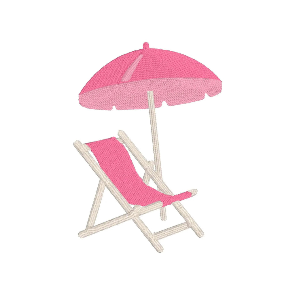 Beach Lounge Chair Embroidery Design: 9 File Formats (Digital Download)