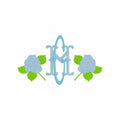 Hydrangea Monogram Embroidery Frame: 9.5" and 4" (Digital Download, Multiple Formats)