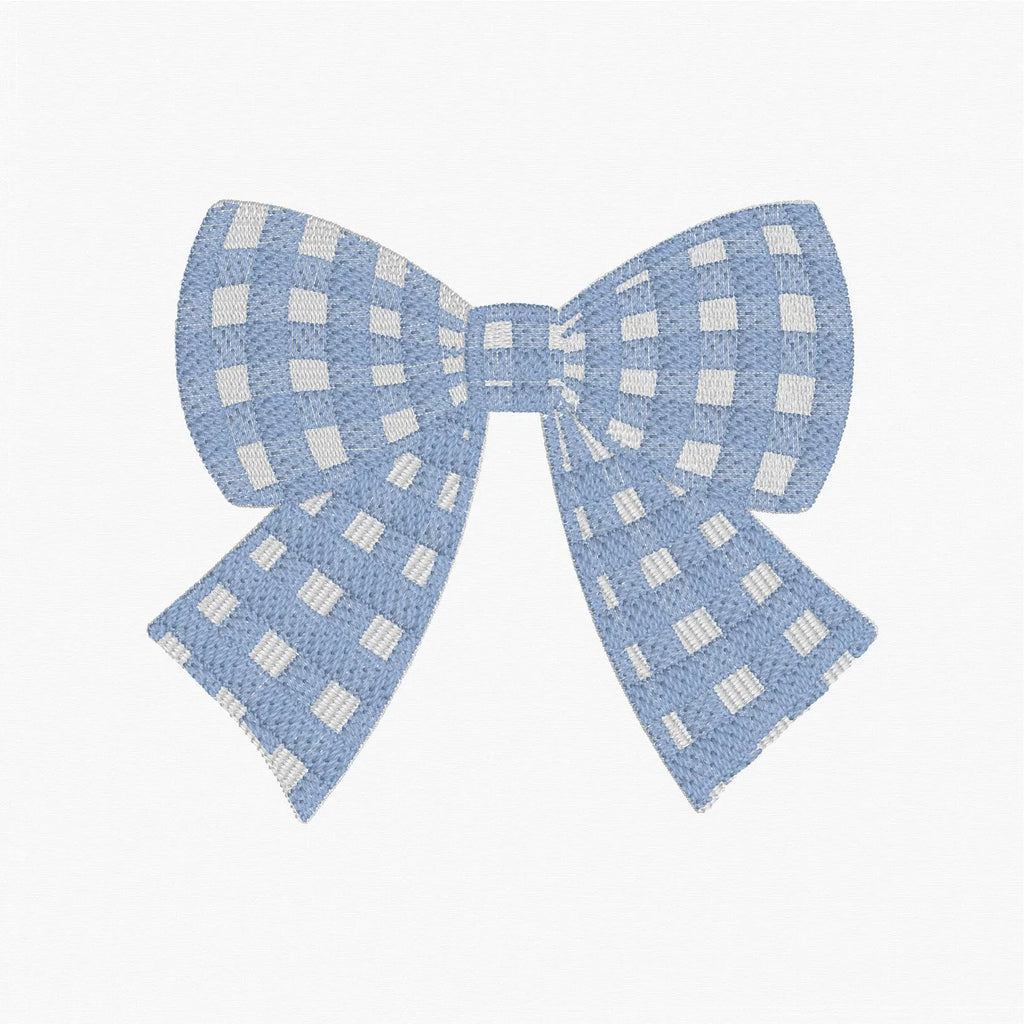 Gingham Coquette Bow Embroidery Design: fits in 4x4 Hoop, 10 Stitch Formats