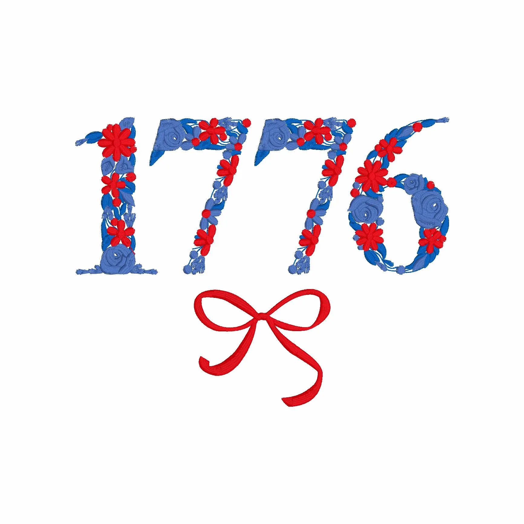 Stars and Stripes Flag Monogram Embroidery Font (.dst Format, 3 Sizes