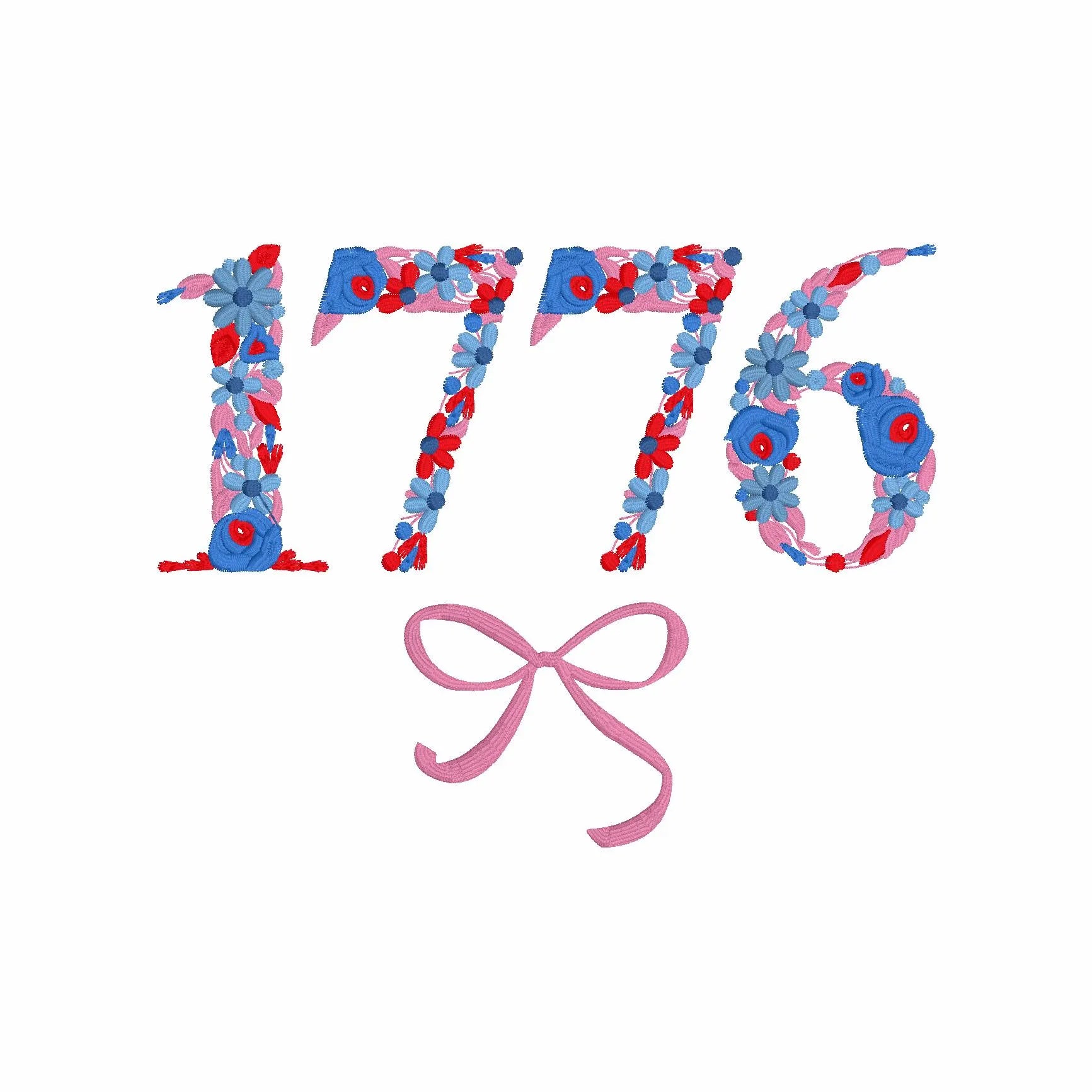 Stars and Stripes Flag Monogram Embroidery Font (.dst Format, 3 Sizes