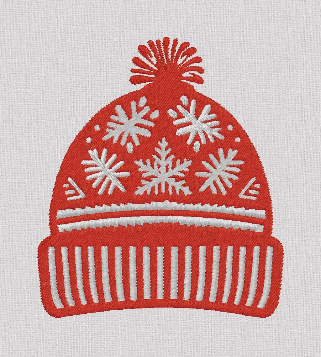 Fair Isle Beanie Embroidery Design: Monogram Topper (10 Stitch File Formats, Digital Download)