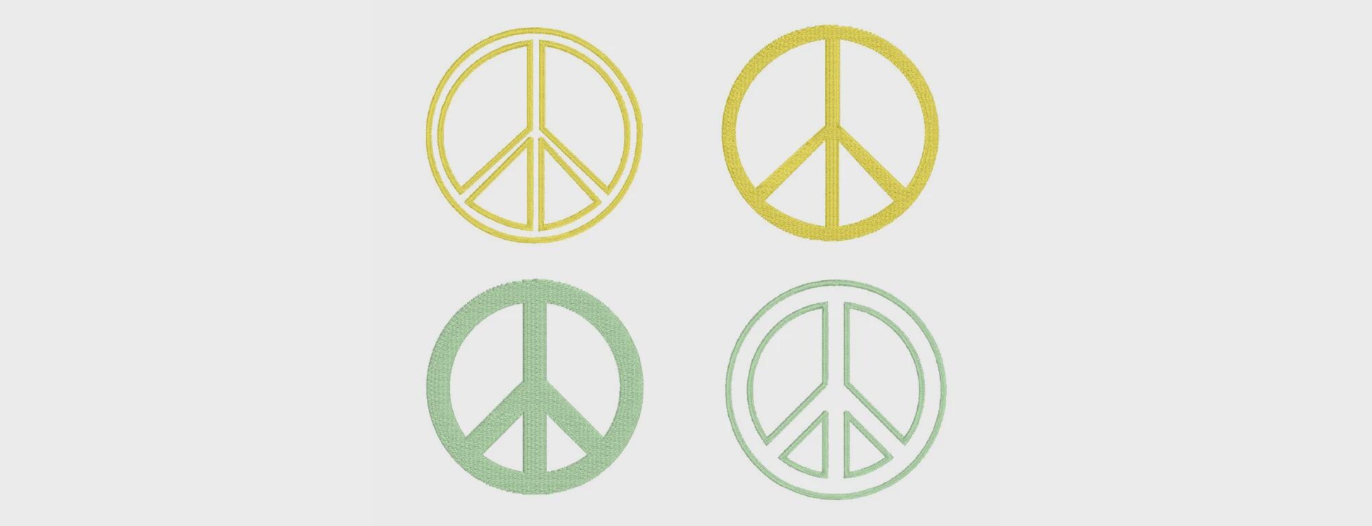 Peace Sign Embroidery File 13 Instant Downloads