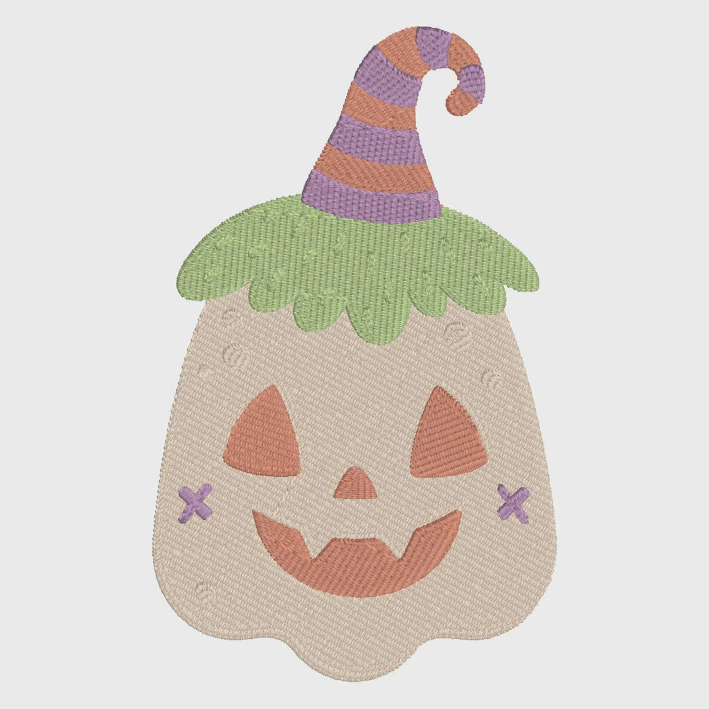 Silly Pumpkin Embroidery Design: Halloween Fall Stitch File (10 Formats)