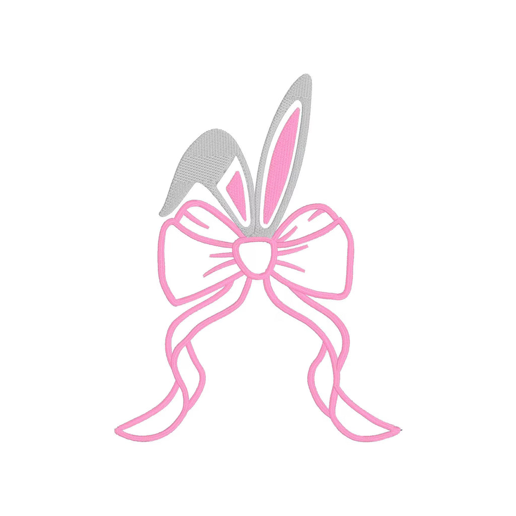 Easter Bunny Ears Side Bow Appliqué Embroidery Design Download