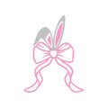 Easter Bunny Ears Side Bow Appliqué Embroidery Design Download