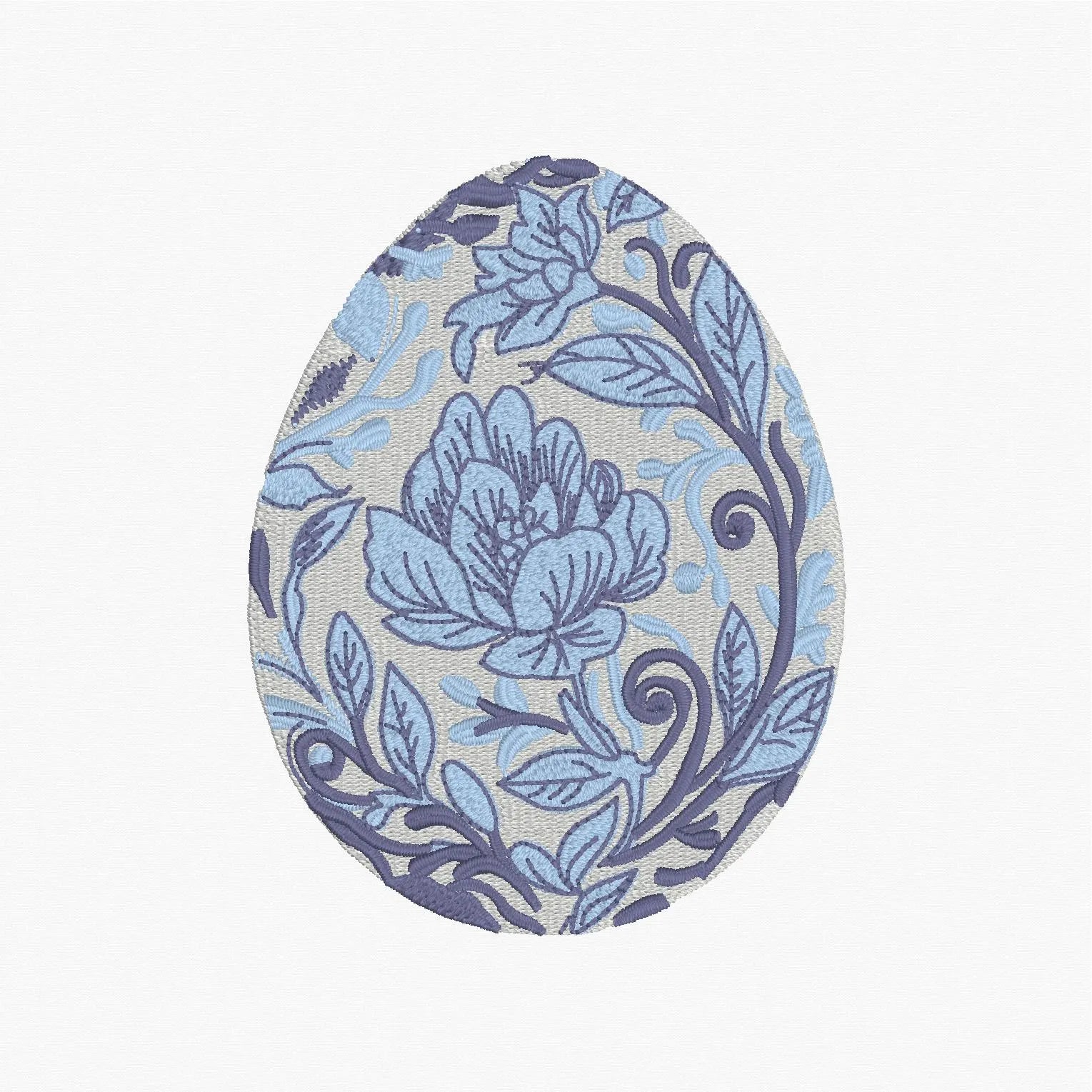 Chinoiserie Easter Egg Embroidery Design: Instant Download (9 Formats)